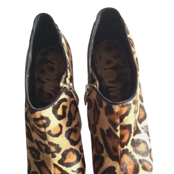 Sam Edelman size 10 Felix leopard calf hair platform bootie NWOT